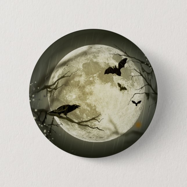 Chapa Redonda De 5 Cm Halloween Moon (Anverso)