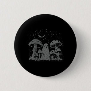Chapa Redonda De 5 Cm Halloween Mushroom Ghost Vintage Grunge 90 Aesthet