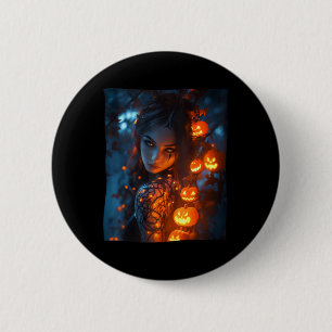 Chapa Redonda De 5 Cm Halloween Mystical Enchanting WIGHT GIGHT Pumpki