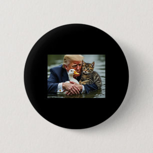 Chapa Redonda De 5 Cm Halloween, Navidades de memes de gato y pato de Tr