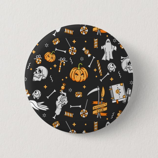 Chapa Redonda De 5 Cm Halloween Pattern 2 (Anverso)