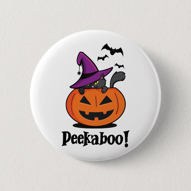 Chapa Redonda De 5 Cm Halloween Peekaboo (Anverso)
