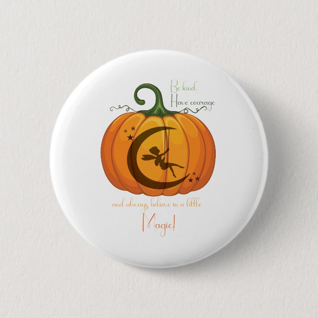 Chapa Redonda De 5 Cm Halloween Pumpkin Fairy design (Anverso)