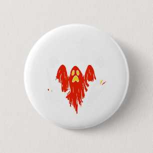 Chapa Redonda De 5 Cm Halloween Red Ghost Hunter Club Spooky Hunter