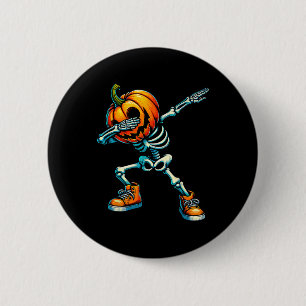 Chapa Redonda De 5 Cm Halloween Skeleton Boys Trick Tret Funny Pumpkin