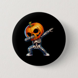 Chapa Redonda De 5 Cm Halloween Skeleton Boys Trick Tret Funny Pumpkin
