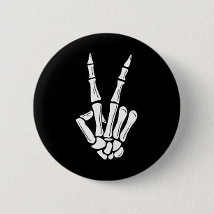 Chapa Redonda De 5 Cm Halloween Skeleton Hand
