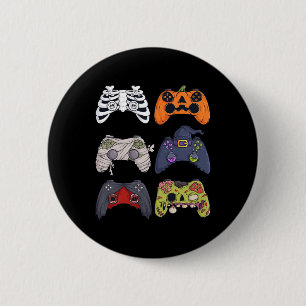 Chapa Redonda De 5 Cm Halloween Skeleton Zombie Gaming Controllers Mummy