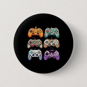Chapa Redonda De 5 Cm Halloween Skeleton Zombie Gaming Controllers Mummy