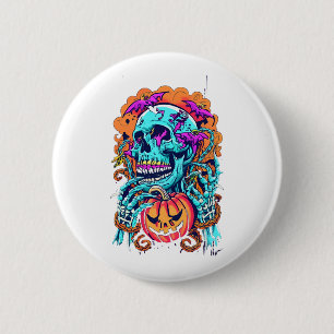 Chapa Redonda De 5 Cm Halloween Skull