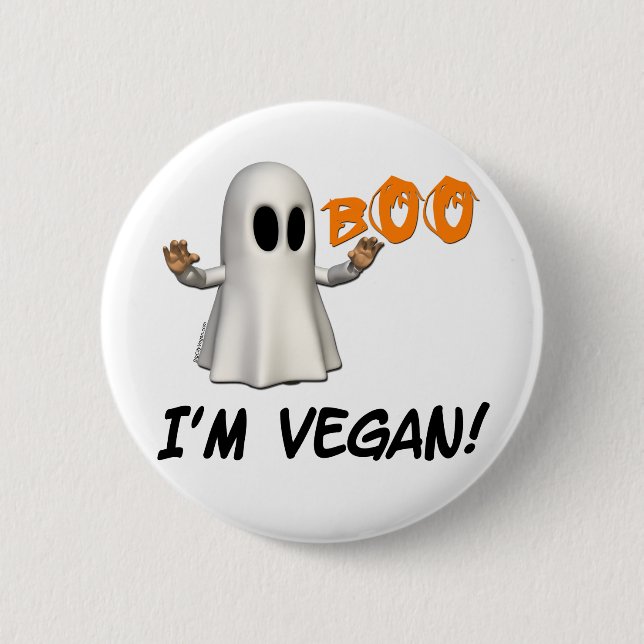 Chapa Redonda De 5 Cm Halloween soy Vegan (Anverso)