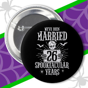 Chapa Redonda De 5 Cm Halloween Spooktacular 26º Aniversario del Boda