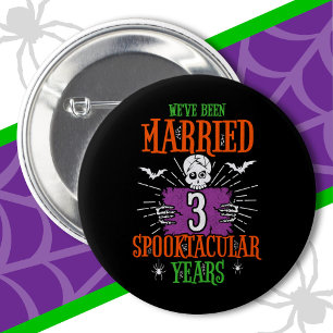 Chapa Redonda De 5 Cm Halloween Spooktacular 3er aniversario Boda