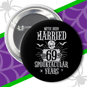 Chapa Redonda De 5 Cm Halloween Spooktacular 69º Aniversario del Boda