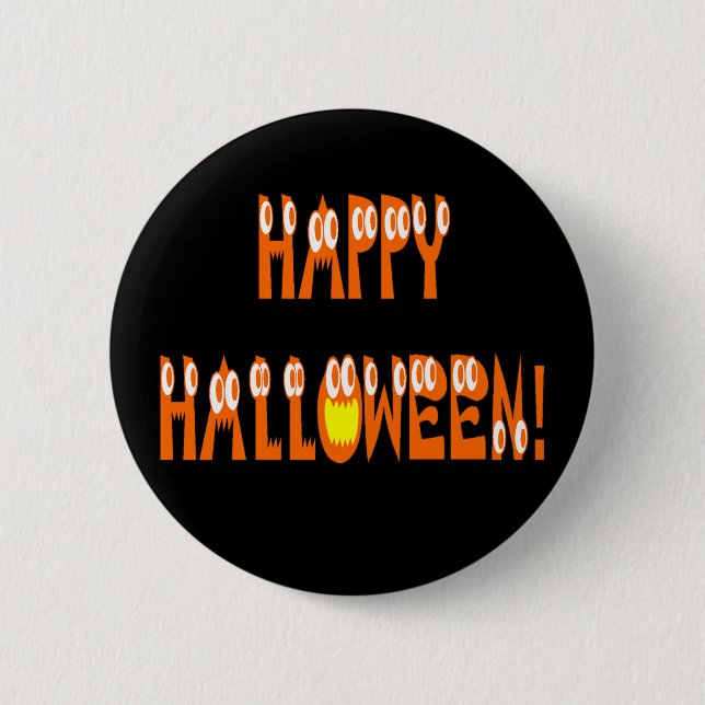 Chapa Redonda De 5 Cm Halloween Squash Text (Anverso)