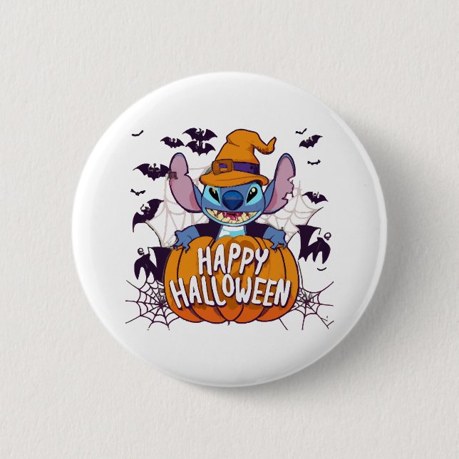 Chapa Redonda De 5 Cm Halloween Stitch (Anverso)