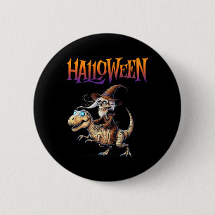 Chapa Redonda De 5 Cm Halloween T-rex Skeleton