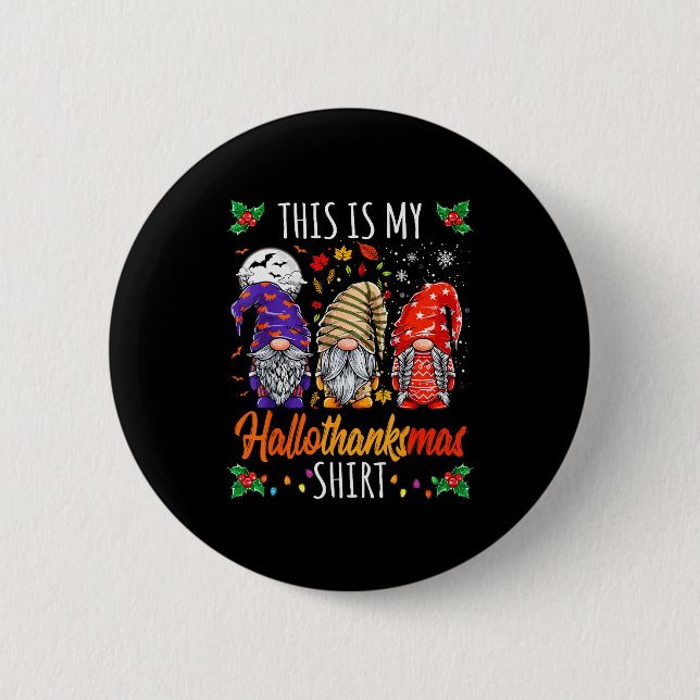 Chapa Redonda De 5 Cm Halloween Thanksgiving Christmas Funny Hallothanks (Anverso)