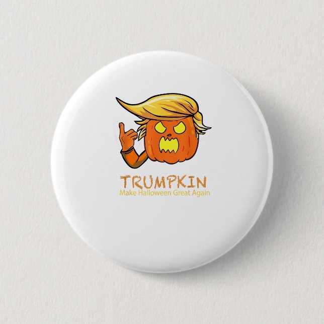 Chapa Redonda De 5 Cm Halloween Trumpkin Funny - Diseño de Disfraces Clá (Anverso)