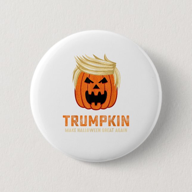 Chapa Redonda De 5 Cm Halloween Trumpkin Funny - Escándalo paródico espe (Anverso)