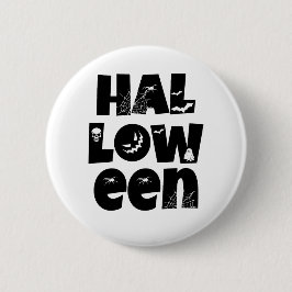 Chapa Redonda De 5 Cm Halloween Typography