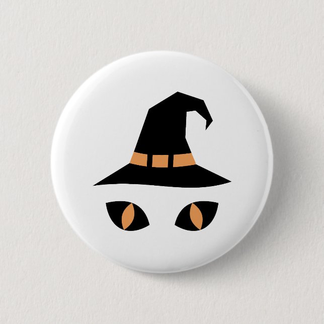 Chapa Redonda De 5 Cm Halloween witchy cat (Anverso)