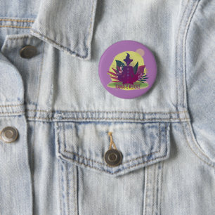 Chapa Redonda De 5 Cm Halloween Yoga Namaste Witaste