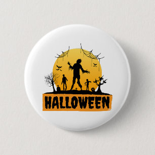 Chapa Redonda De 5 Cm Halloween Zombie