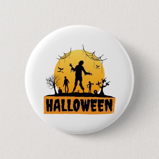 Chapa Redonda De 5 Cm Halloween Zombie (Anverso)