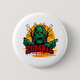 Chapa Redonda De 5 Cm halloween zombie