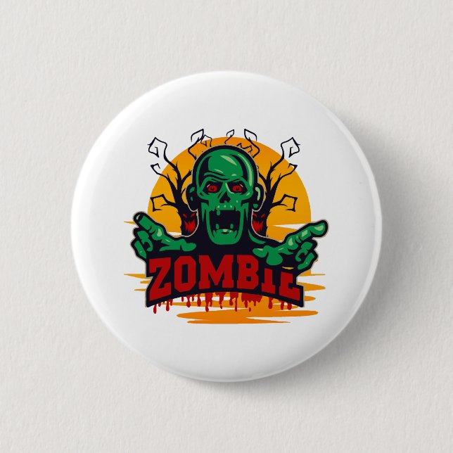 Chapa Redonda De 5 Cm halloween zombie (Anverso)