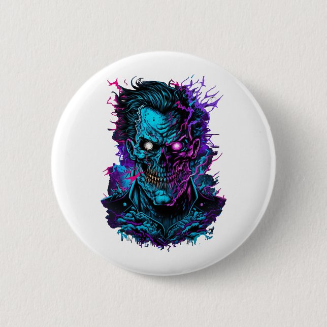 Chapa Redonda De 5 Cm halloween zombie (Anverso)