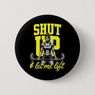 Chapa Redonda De 5 Cm Halterofilia divertida de las mujeres en el múscul