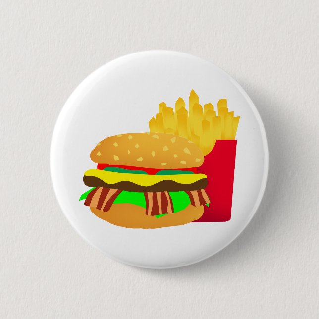Chapa Redonda De 5 Cm Hamburguesa y frisos (Anverso)