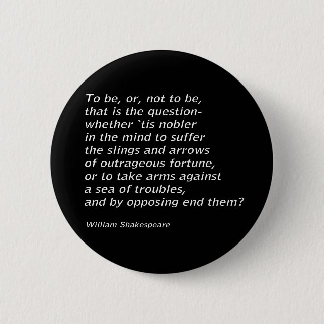Chapa Redonda De 5 Cm "Hamlet" de William Shakespeare (Anverso)