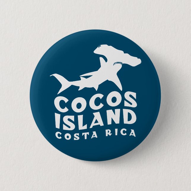 Chapa Redonda De 5 Cm Hammerhead Shark Cocos Island (Anverso)