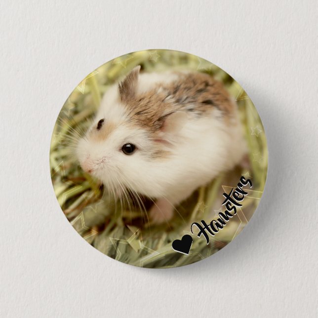 Chapa Redonda De 5 Cm Hammyville - Cute Hamster (Anverso)