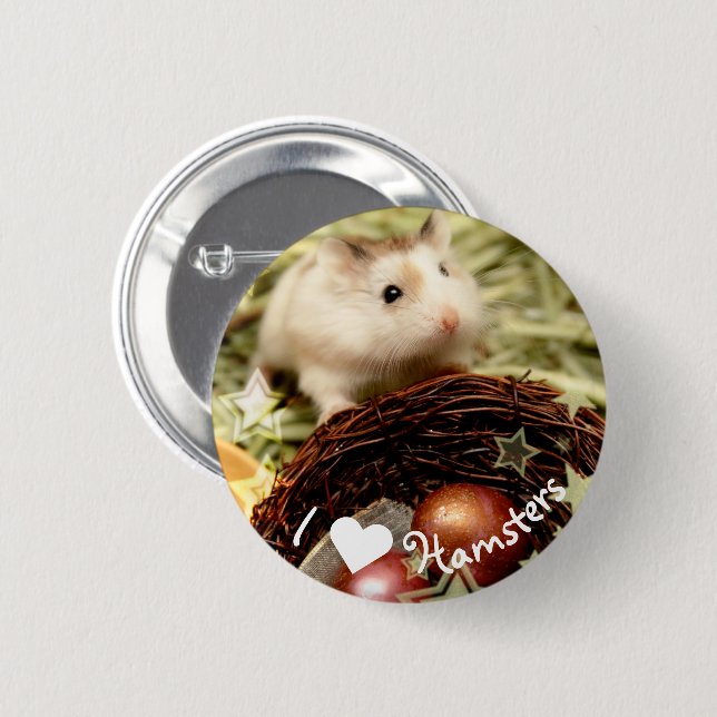 Chapa Redonda De 5 Cm Hammyville - Cute Hamster (Anverso y reverso)