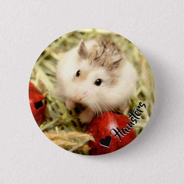 Chapa Redonda De 5 Cm Hammyville - Cute Hamster (Anverso)