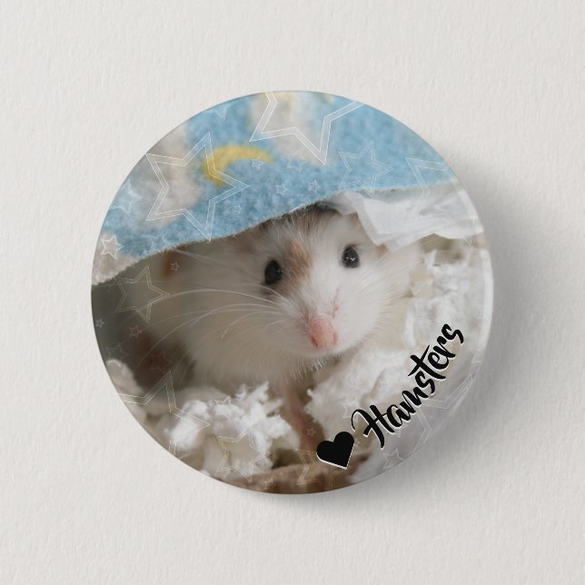 Chapa Redonda De 5 Cm Hammyville - Cute Hamster (Anverso)
