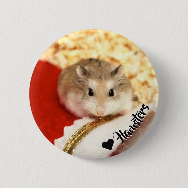Chapa Redonda De 5 Cm Hammyville - Cute Hamster (Anverso)