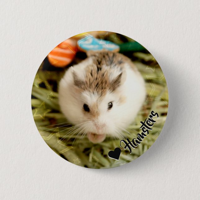Chapa Redonda De 5 Cm Hammyville - Cute Hamster (Anverso)