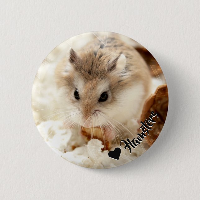 Chapa Redonda De 5 Cm Hammyville - Cute Hamster (Anverso)