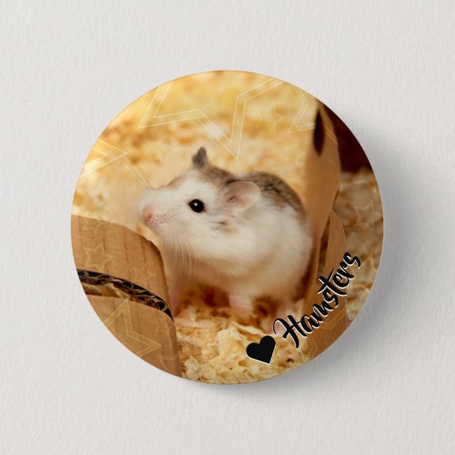 Chapa Redonda De 5 Cm Hammyville - Cute Hamster (Anverso)