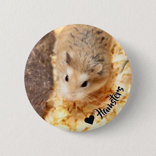 Chapa Redonda De 5 Cm Hammyville - Cute Hamster (Anverso)