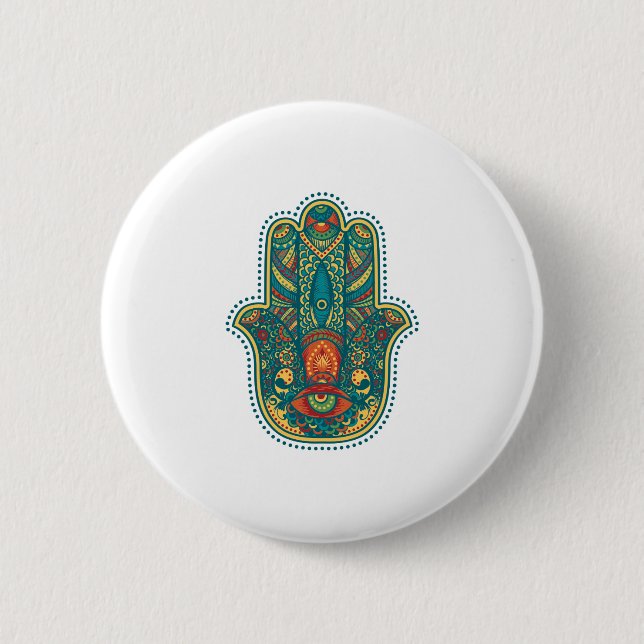 Chapa Redonda De 5 Cm Hamsa (Anverso)