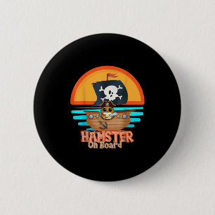 Chapa Redonda De 5 Cm Hamster a bordo Pirate Gracioso Me Encanta Hamster