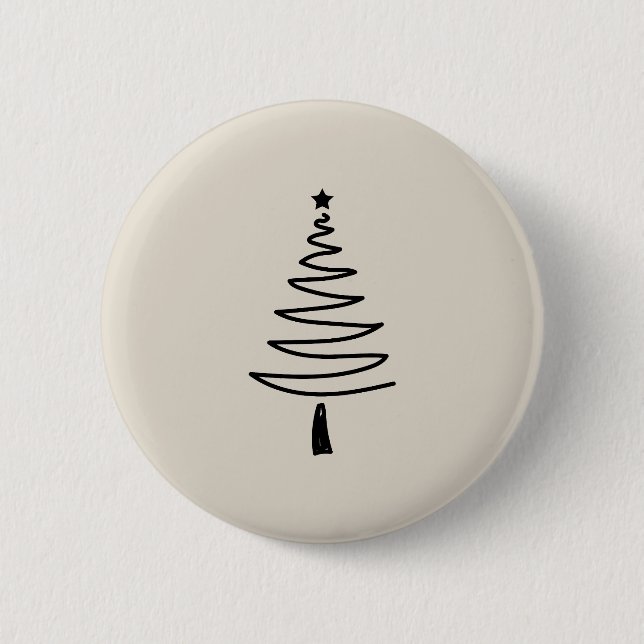 Chapa Redonda De 5 Cm Hand Drawn christmas tree (Anverso)