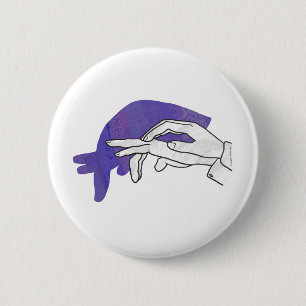 Chapa Redonda De 5 Cm Hand Silhouette Anteater Purple