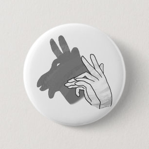 Chapa Redonda De 5 Cm Hand Silhouette Billy Goat Gray